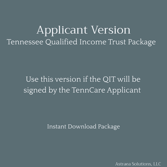 Tennessee Qualified Income Trust (QIT) Form -Applicant Version
